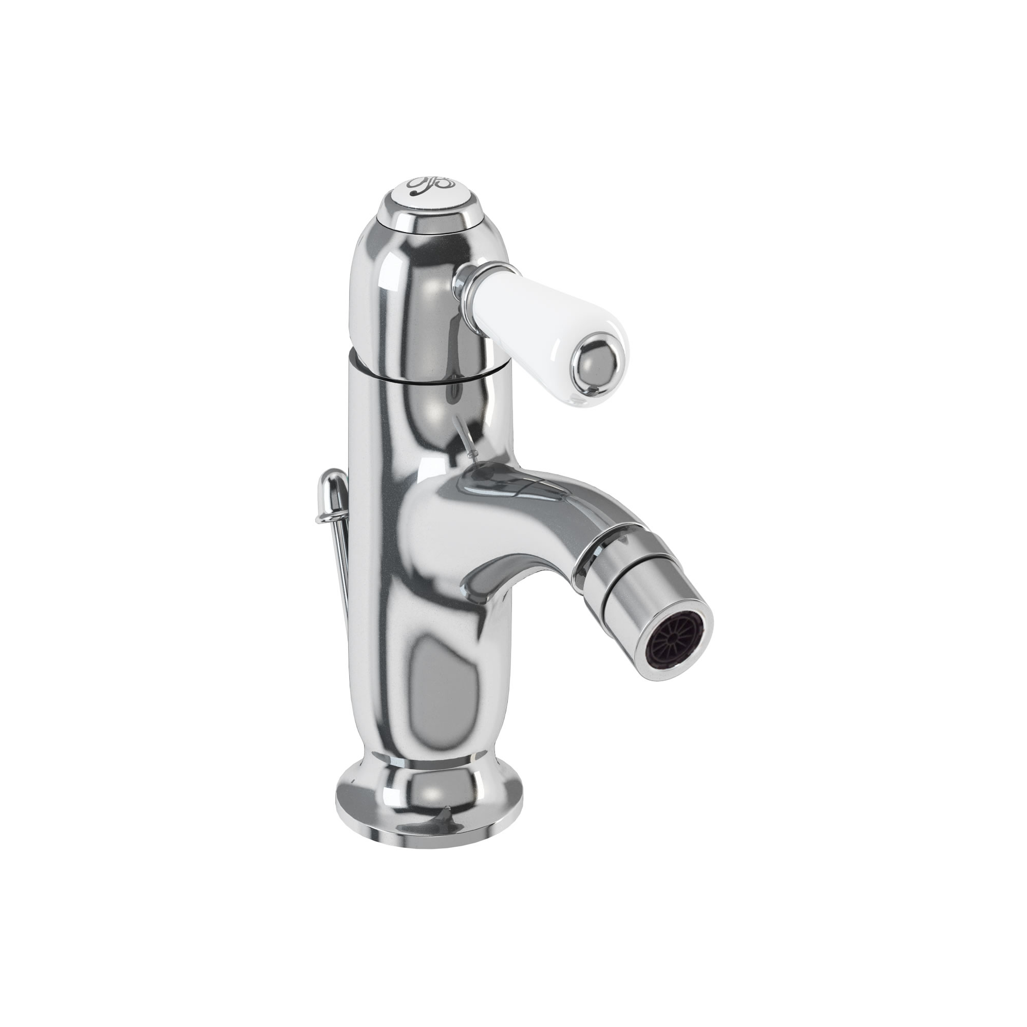 Chelsea curved bidet mixer with pop up waste